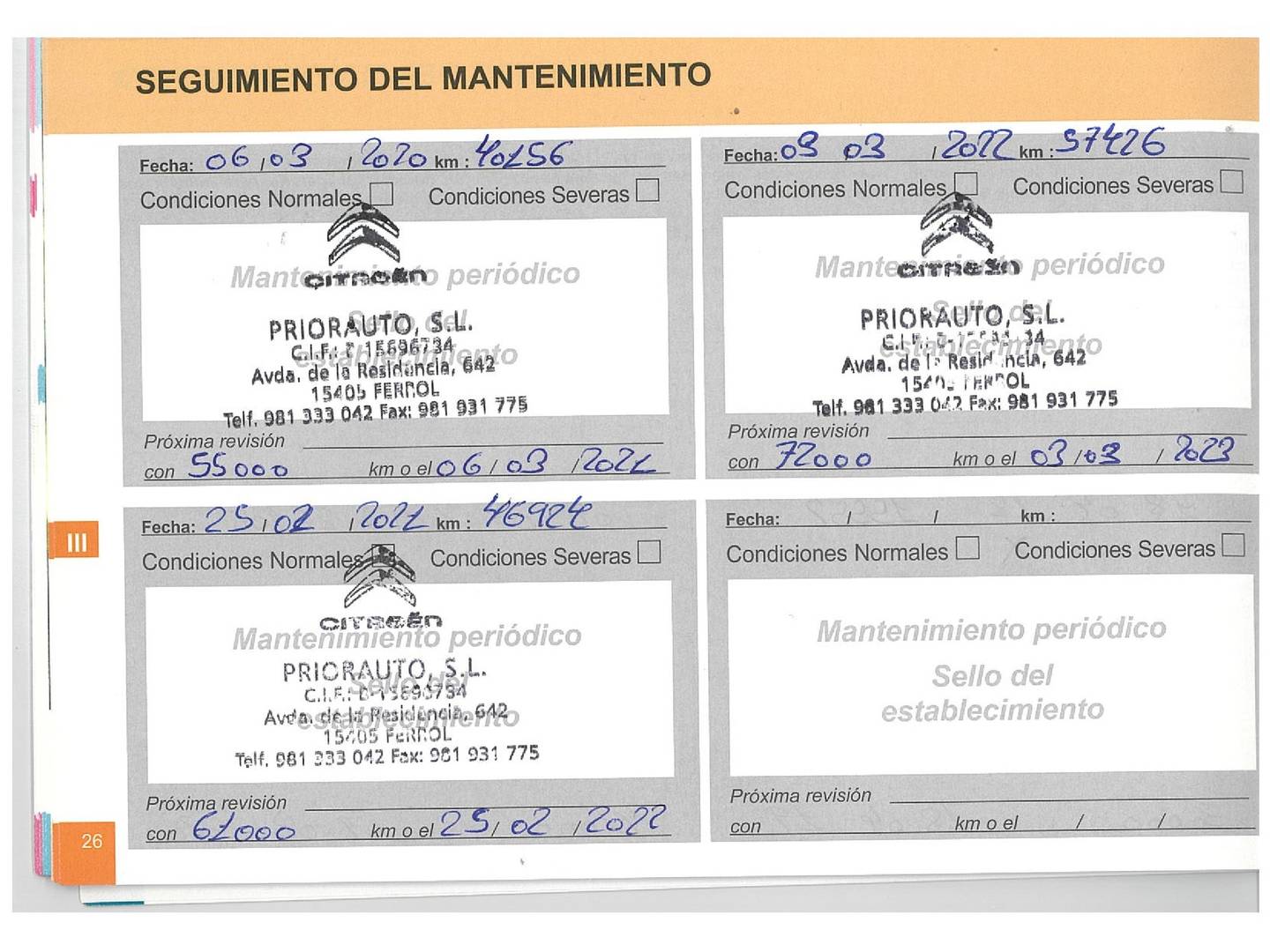Foto del mantenimiento del Citroën C4 Cactus Citroën C4 Cactus PureTech 82 Feel Edition (82 CV)