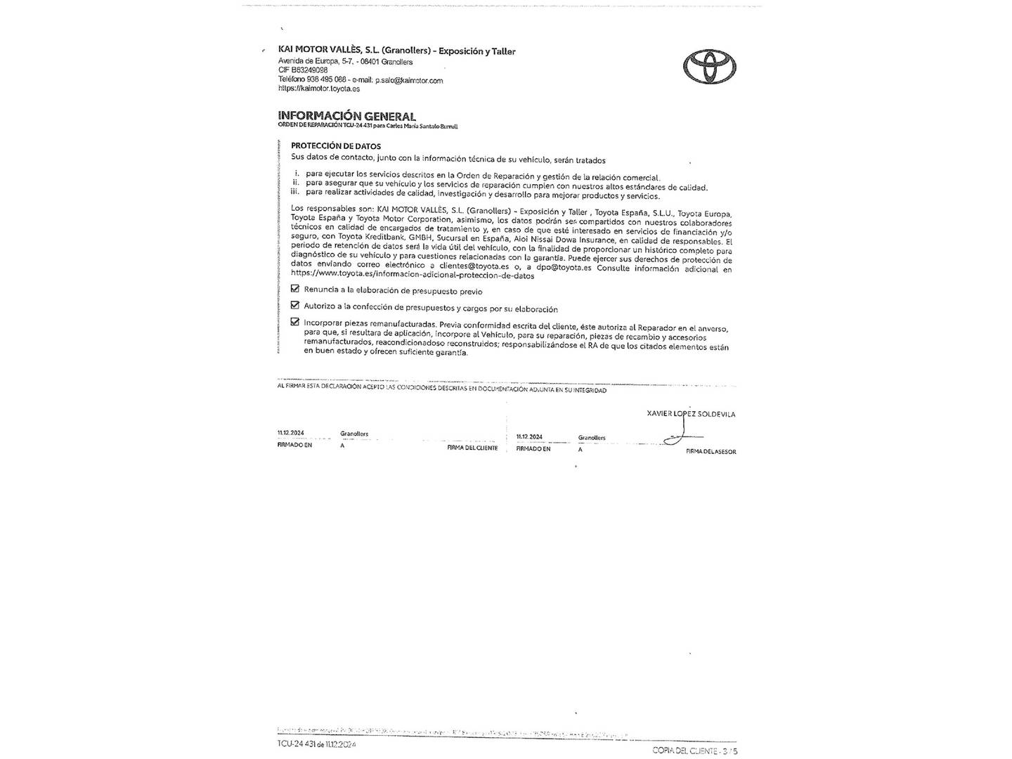 Foto del mantenimiento del Toyota Yaris Toyota Yaris 1.5 120H Style Plus (116 CV)