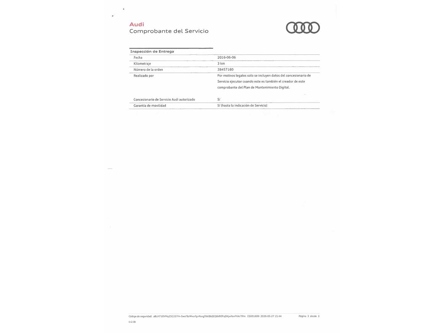 Foto del mantenimiento del Audi A6 Audi A6 Advanced edition 2.0 TDI ultra quattro (190 CV) S tronic