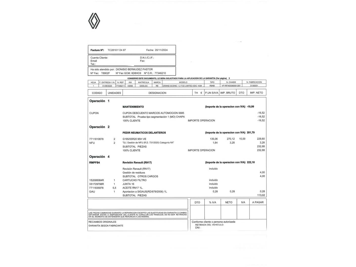 Foto Renault Grand Scénic Renault Grand Scenic Limited TCe (140 CV) EDC GPF 7 Plazas