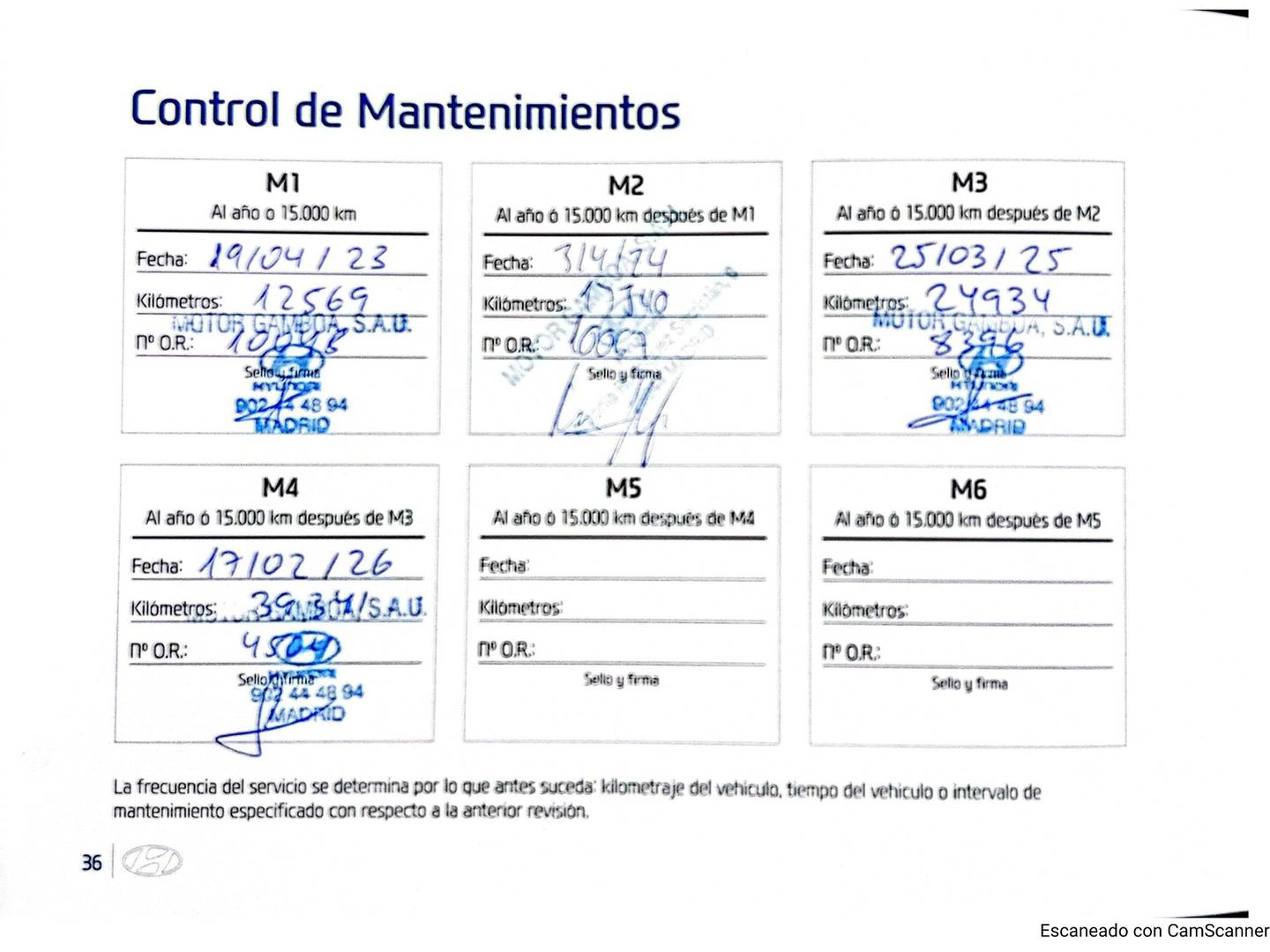 Foto del mantenimiento del Hyundai i30 Hyundai i30 1.0 TGDI 48V Klass (120 CV)