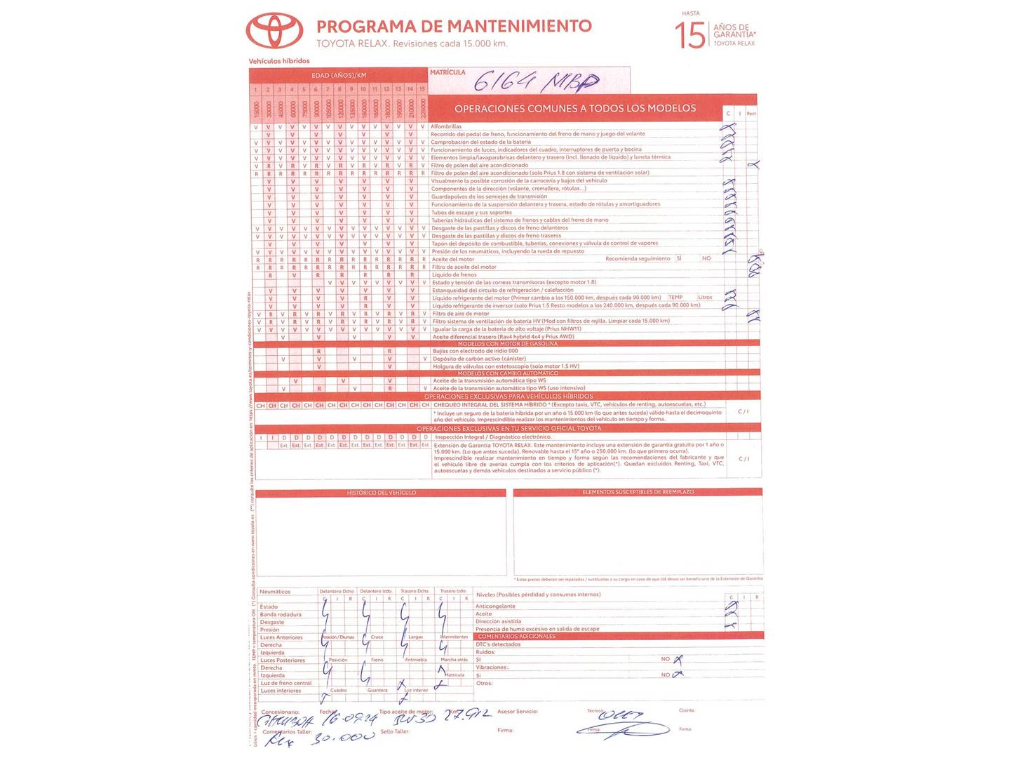 Foto del mantenimiento del Toyota C-HR Toyota C-HR 1.8 125H Advance (122 CV)