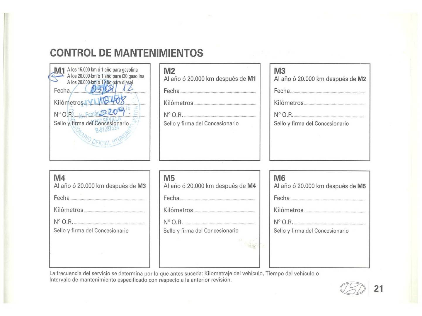 Foto del mantenimiento del Hyundai i10 Hyundai i10 1.2 GLS Comfort (78 CV)