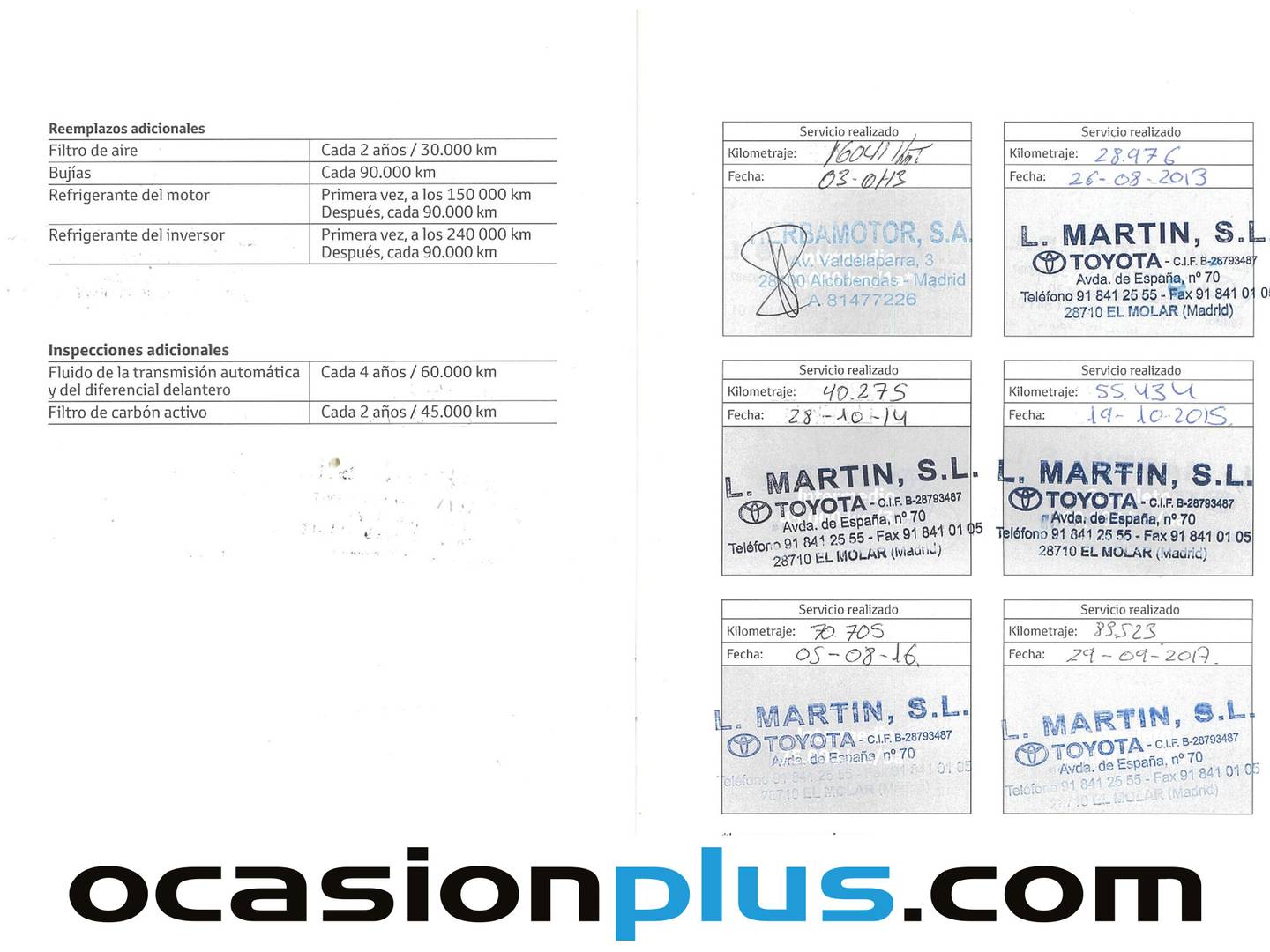 Foto del mantenimiento del Toyota Prius Toyota Prius 1.8 HSD Eco (136 CV)