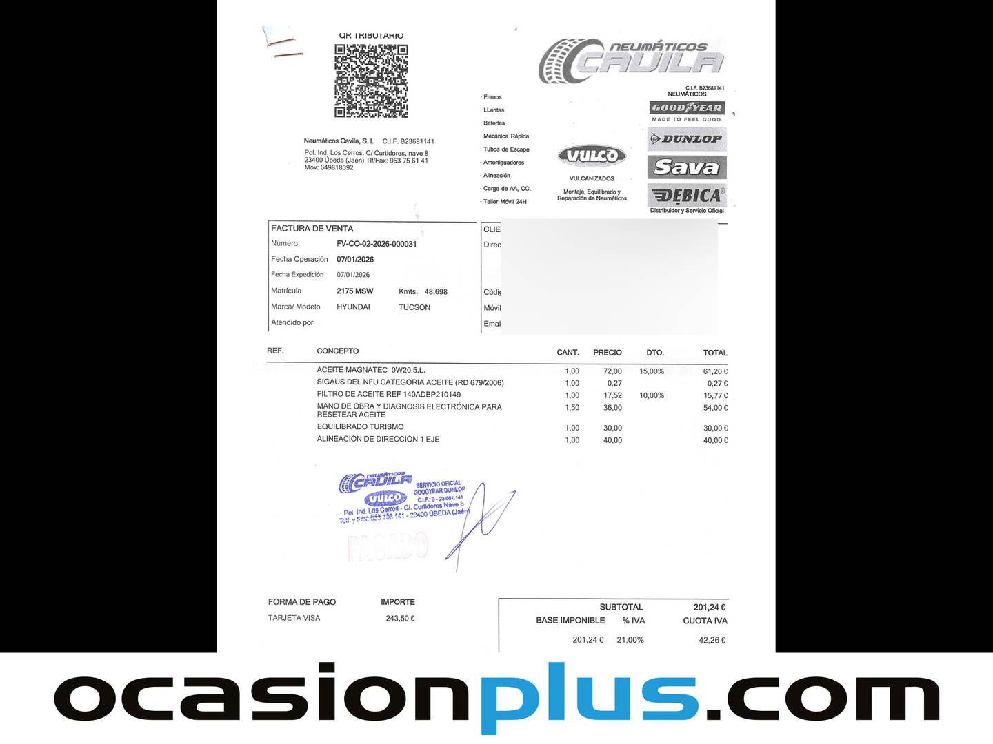 Foto del mantenimiento del Hyundai Tucson Hyundai Tucson 1.6T Klass (160 CV)