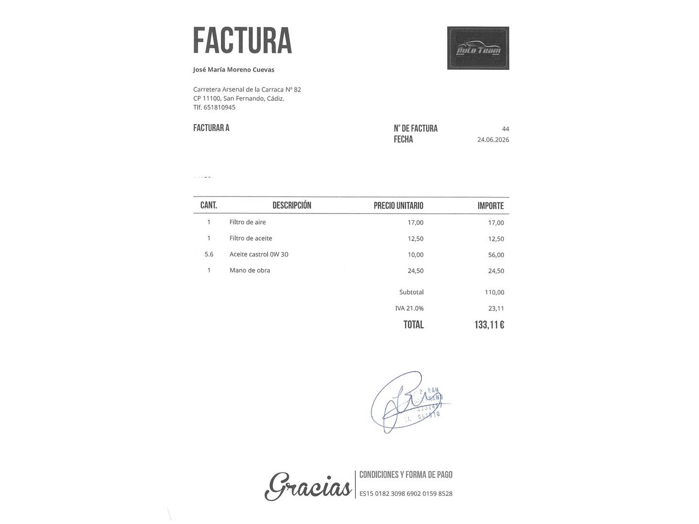 Foto del mantenimiento del Volvo XC40 Volvo XC40 T2 Momentum Pro Auto (129 CV)