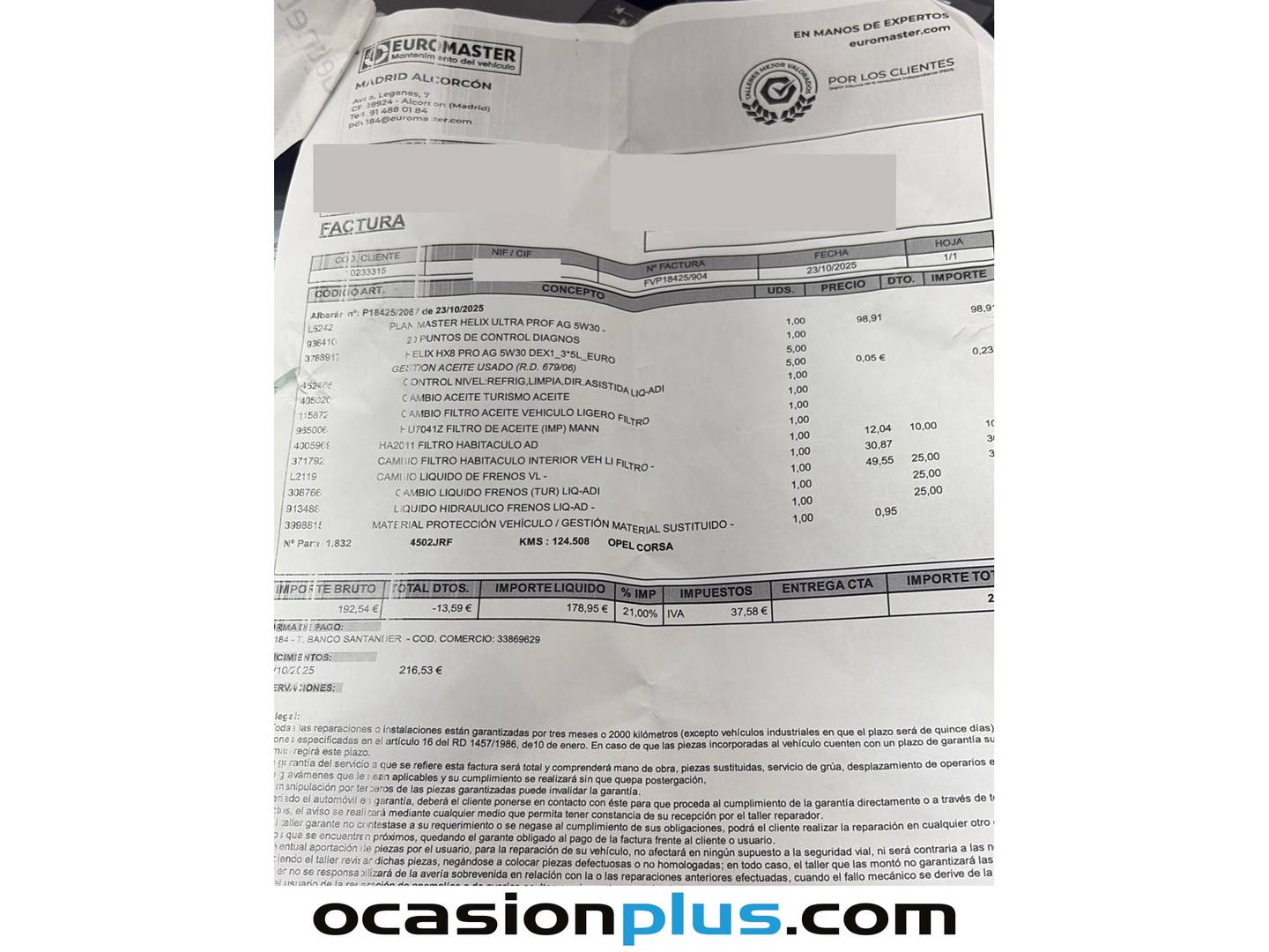 Foto del mantenimiento del Opel Corsa Opel Corsa 1.3 CDTi S&S Selective (95 CV)