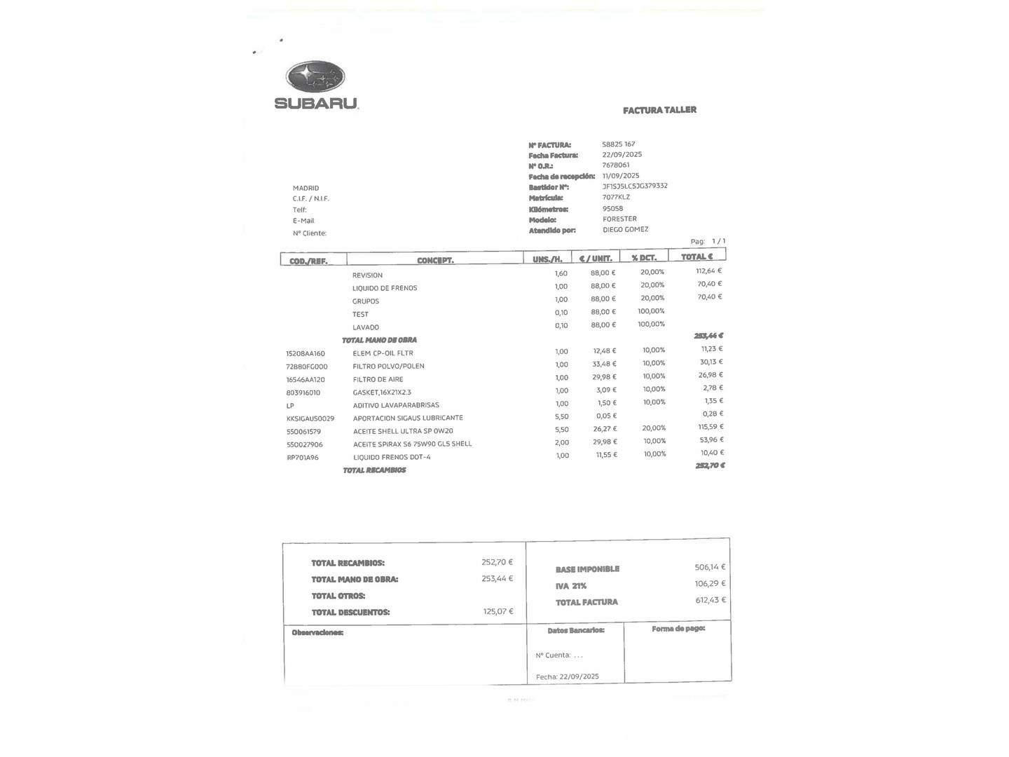 Foto Subaru Forester Subaru Forester 2.0 Sport Plus Lineartronic (150 CV)