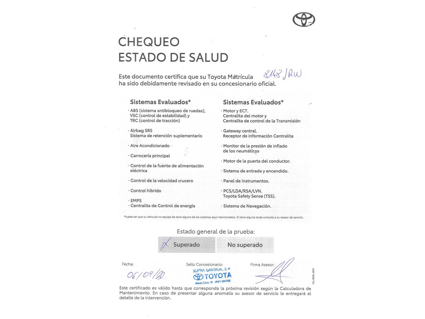 Foto del mantenimiento del Toyota Yaris Toyota Yaris 1.3 100 Feel (99 CV)