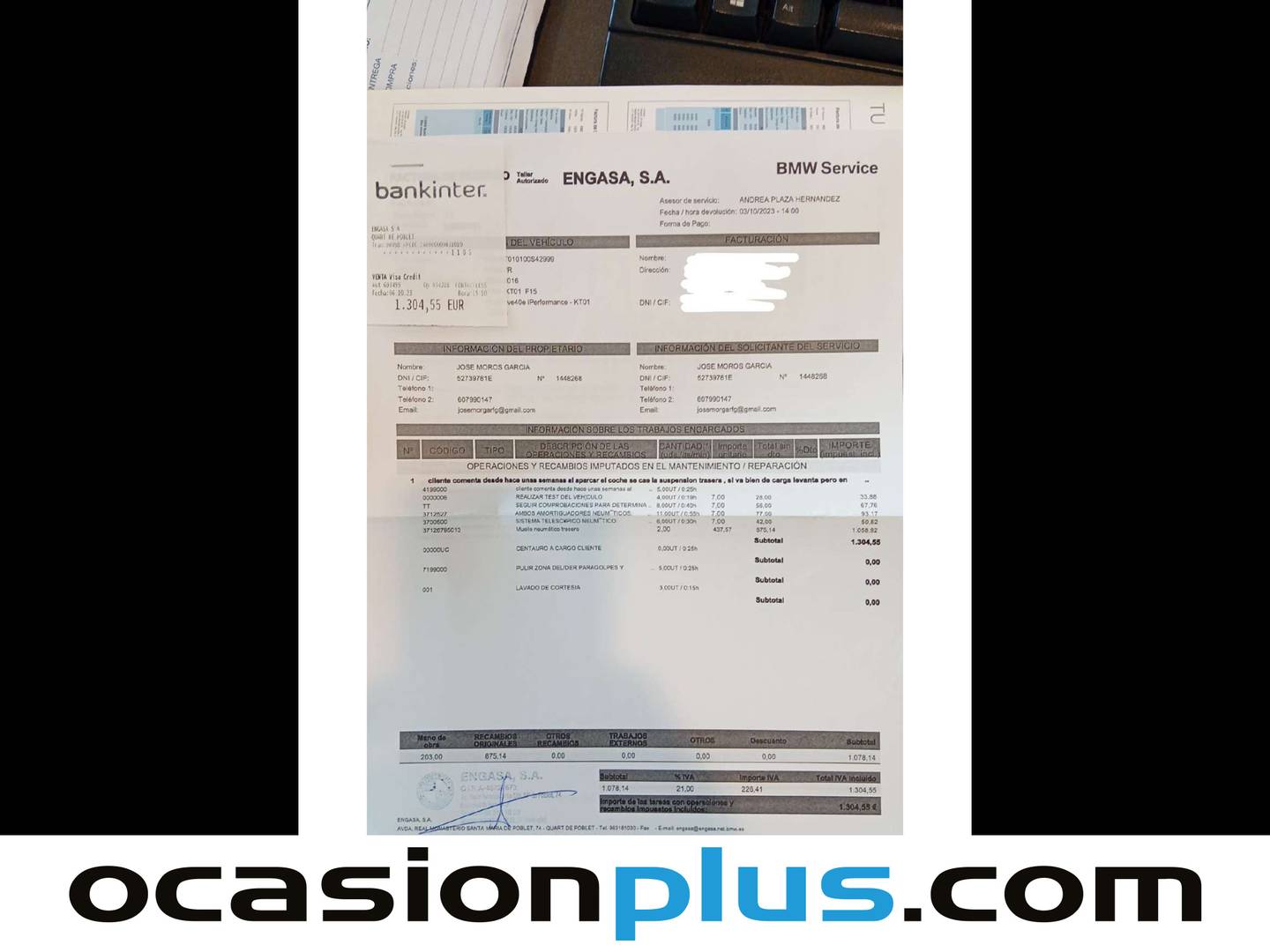 Foto del mantenimiento del BMW X5 BMW X5 xDrive40e (313 CV)