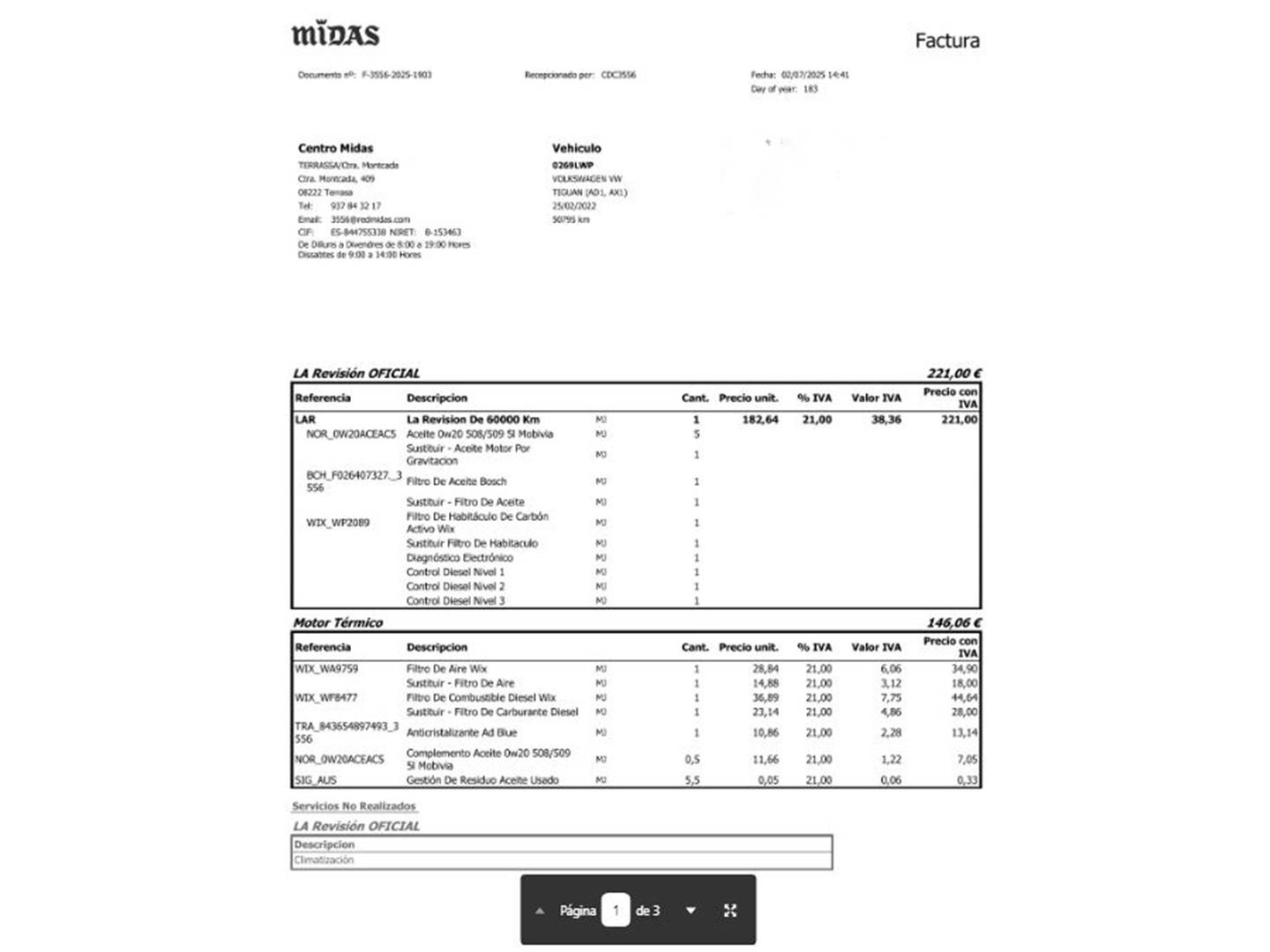 Foto del mantenimiento del Volkswagen Tiguan Volkswagen Tiguan Life 2.0 TDI (150 CV)