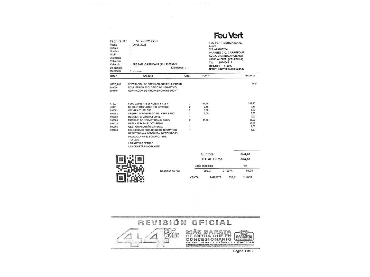 Foto del mantenimiento del Nissan QASHQAI Nissan Qashqai DIG-T 115 N-Connecta 4x2 (115 CV)