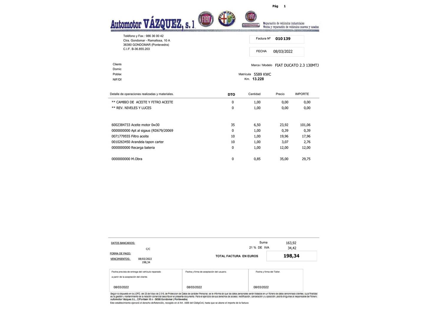Foto del certificado del Benimar PERSEO Benimar PERSEO 2.3 D (130CV) 4 Plazas