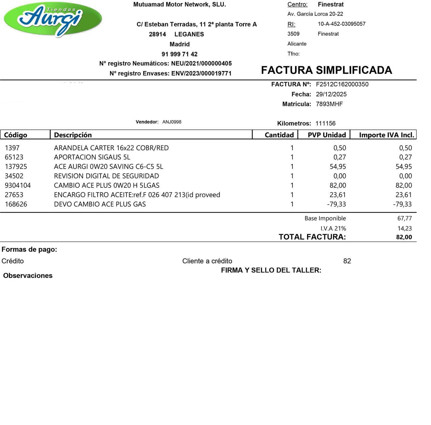 Foto del mantenimiento del MG eHS MG eHS 1.5 T-GDI PHEV Luxury (258 CV)