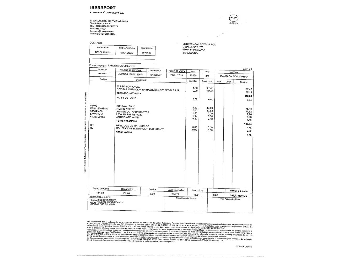 Foto Mazda Mazda3 Mazda Mazda 3 2.0 Skyactiv-G Origin (122 CV)