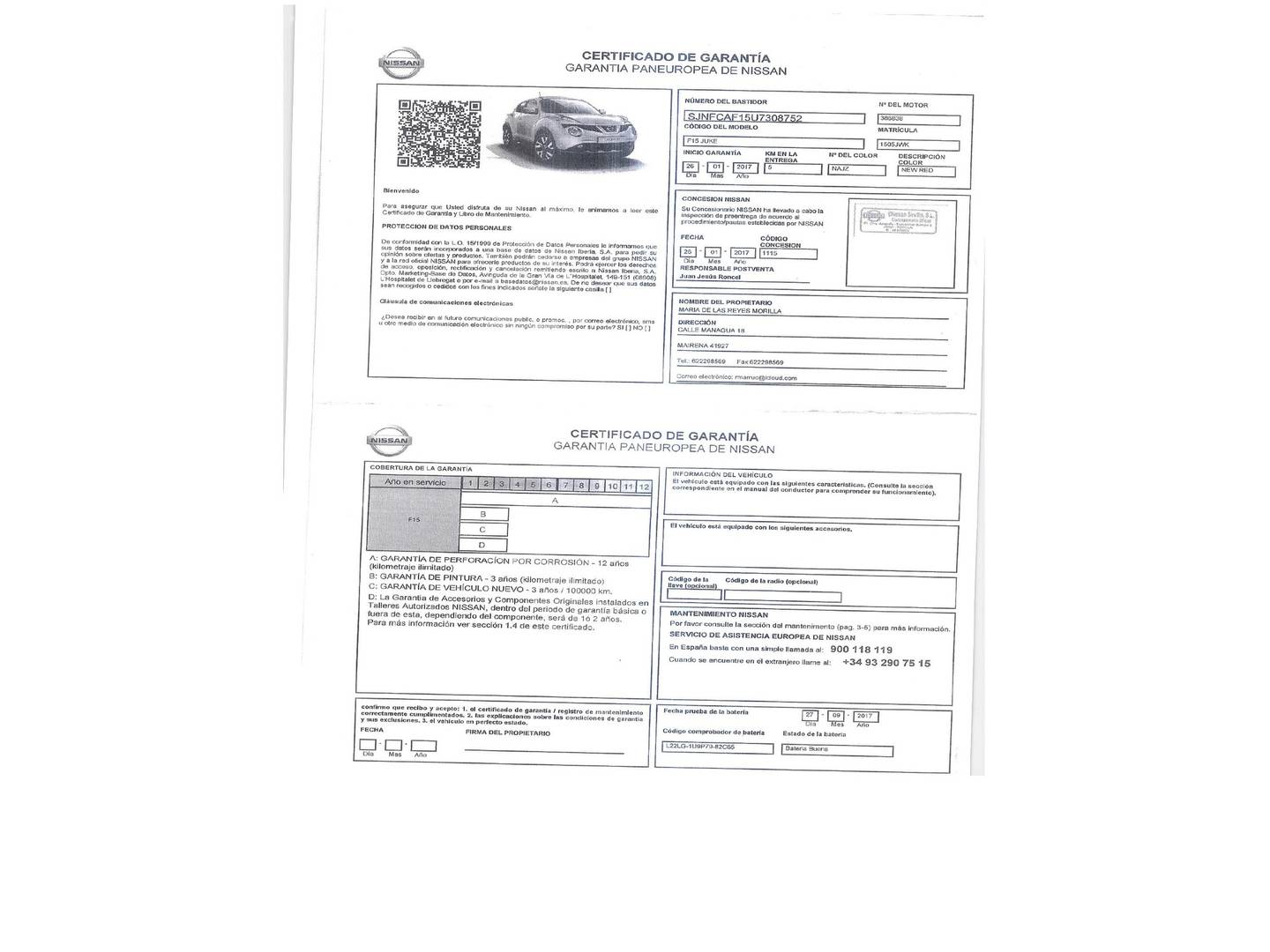 Foto del mantenimiento del Nissan JUKE Nissan Juke 1.5 dCi N-Connecta (110 CV)