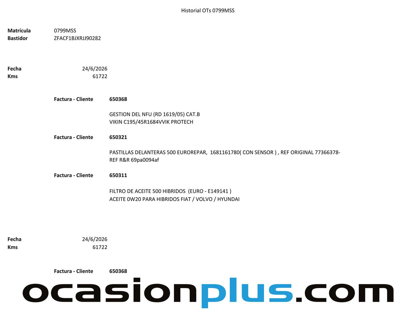 Foto del mantenimiento del Fiat 500 Fiat 500 1.0 Hybrid Dolcevita (70 CV)