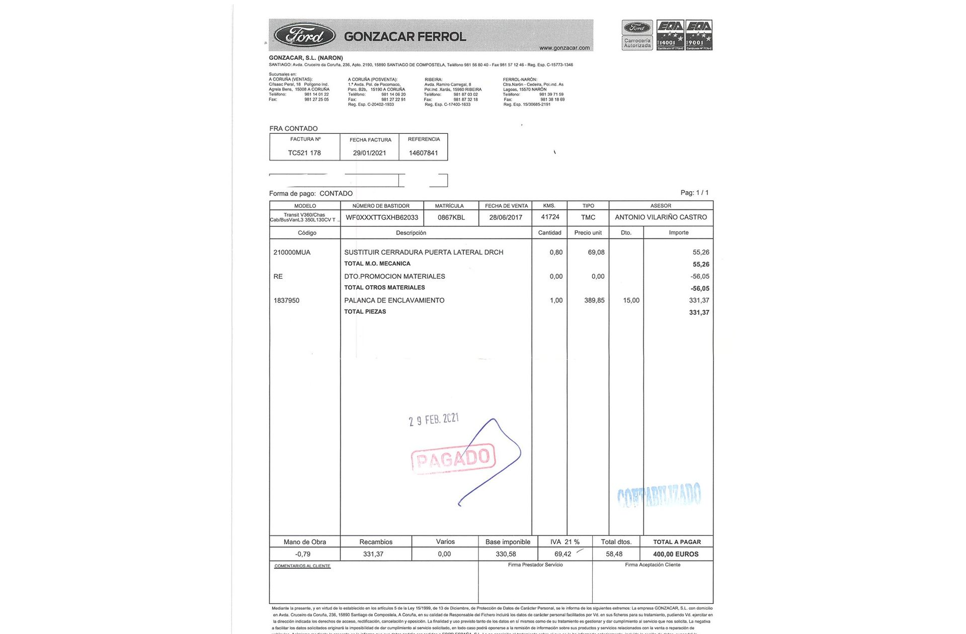 Ford Transit Furgon 350 L3H2 Trend Delantera - foto 17