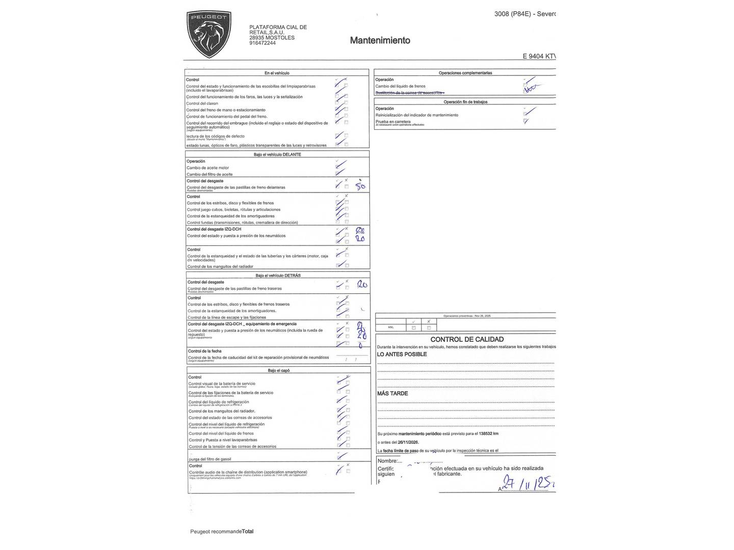 Peugeot 3008 Peugeot 3008 BlueHDI 130 S&S Allure (130 CV) manual