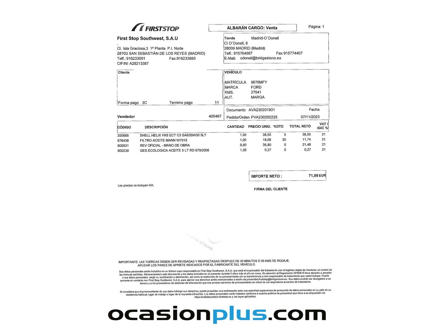 Foto del mantenimiento del Ford EcoSport Ford EcoSport 1.0T EcoBoost S&S ST Line (125 CV)