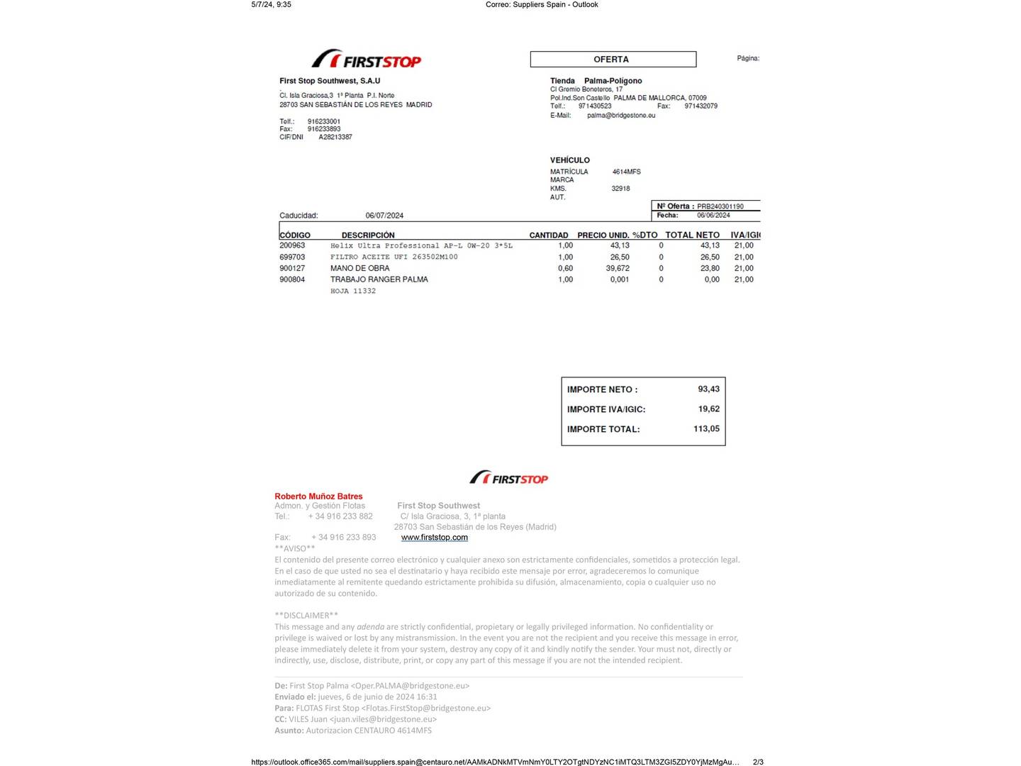 Foto del mantenimiento del Hyundai Tucson Hyundai Tucson 1.6 TGDI Klass 4x2 (150 CV)