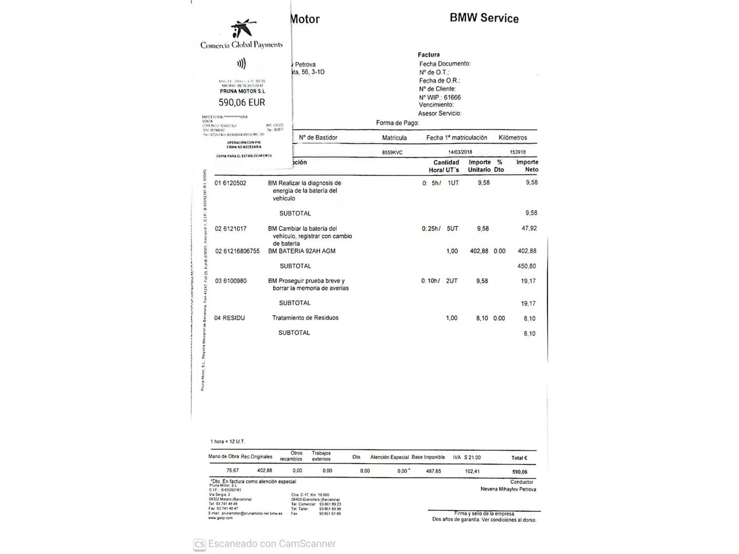 Foto del mantenimiento del BMW Serie 1 BMW Serie 1 116d (116 CV) Pack M
