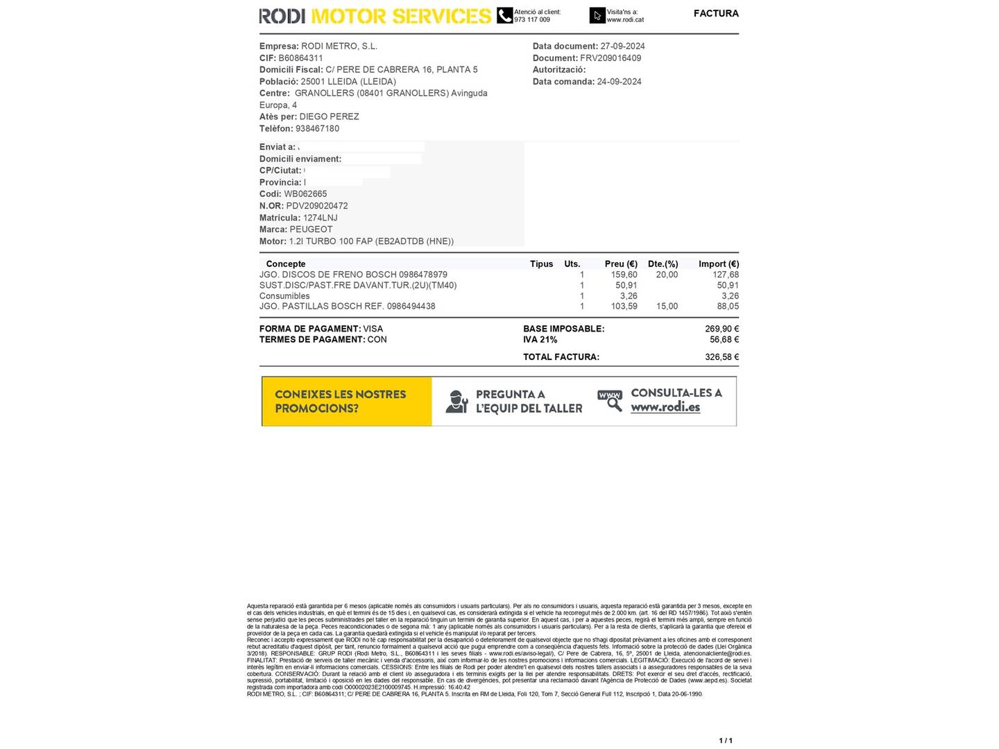 Foto del mantenimiento del Peugeot 208 Peugeot 208 PureTech 100 Active Pack (100 CV)