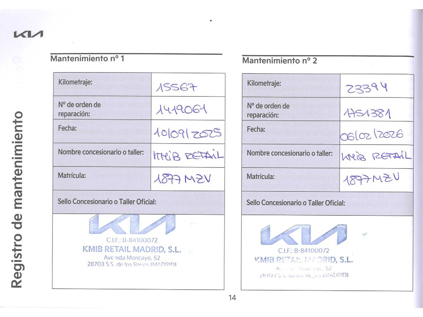 Foto del mantenimiento del KIA Stonic KIA Stonic 1.0 T-GDi MHEV Drive (100 CV)
