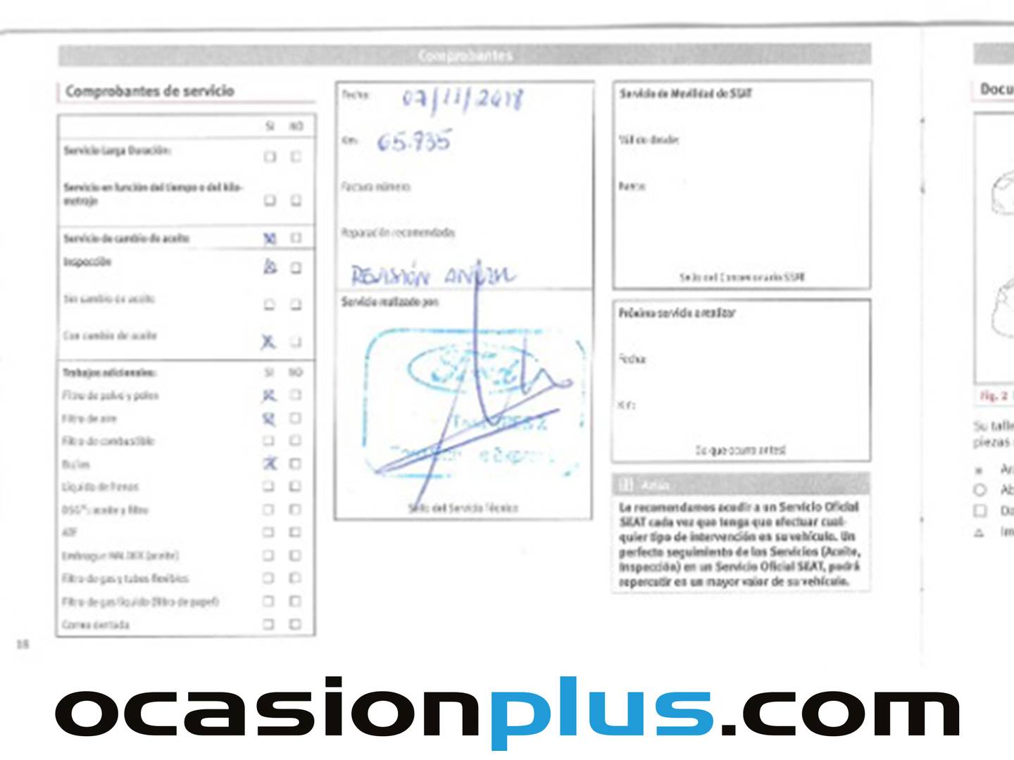 Foto del mantenimiento del Seat Ibiza Seat Ibiza 1.2 TSI Reference (85 CV)