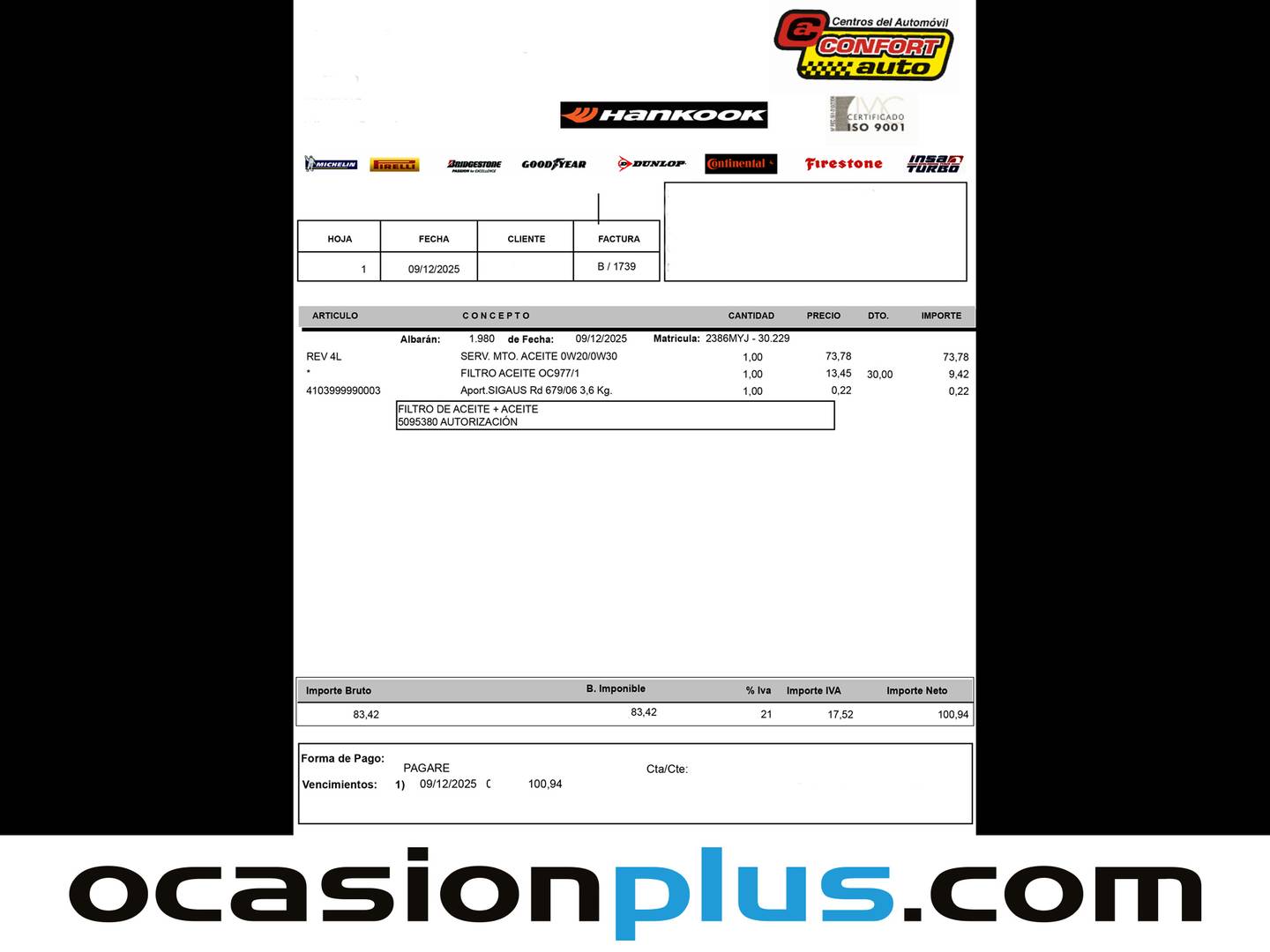 Foto del mantenimiento del Seat Ibiza Seat Ibiza 1.0 TSI S&S Xcellence  (115 CV)