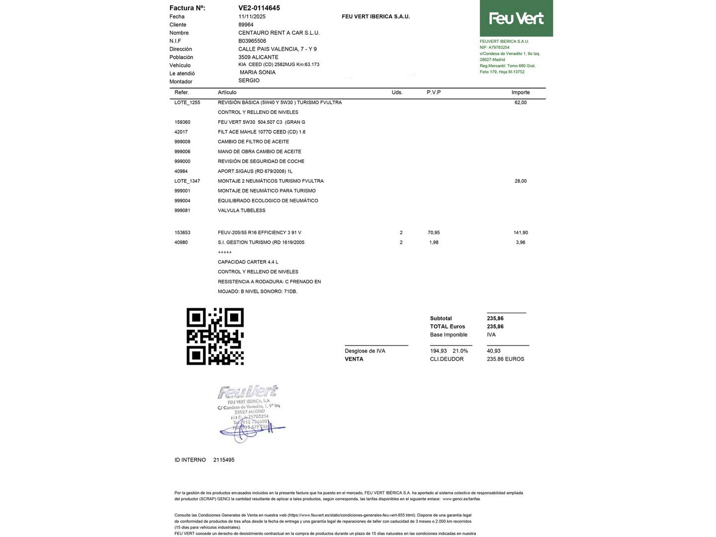 Foto del mantenimiento del KIA Ceed KIA Ceed 1.6 MHEV iMT Drive (136 CV)