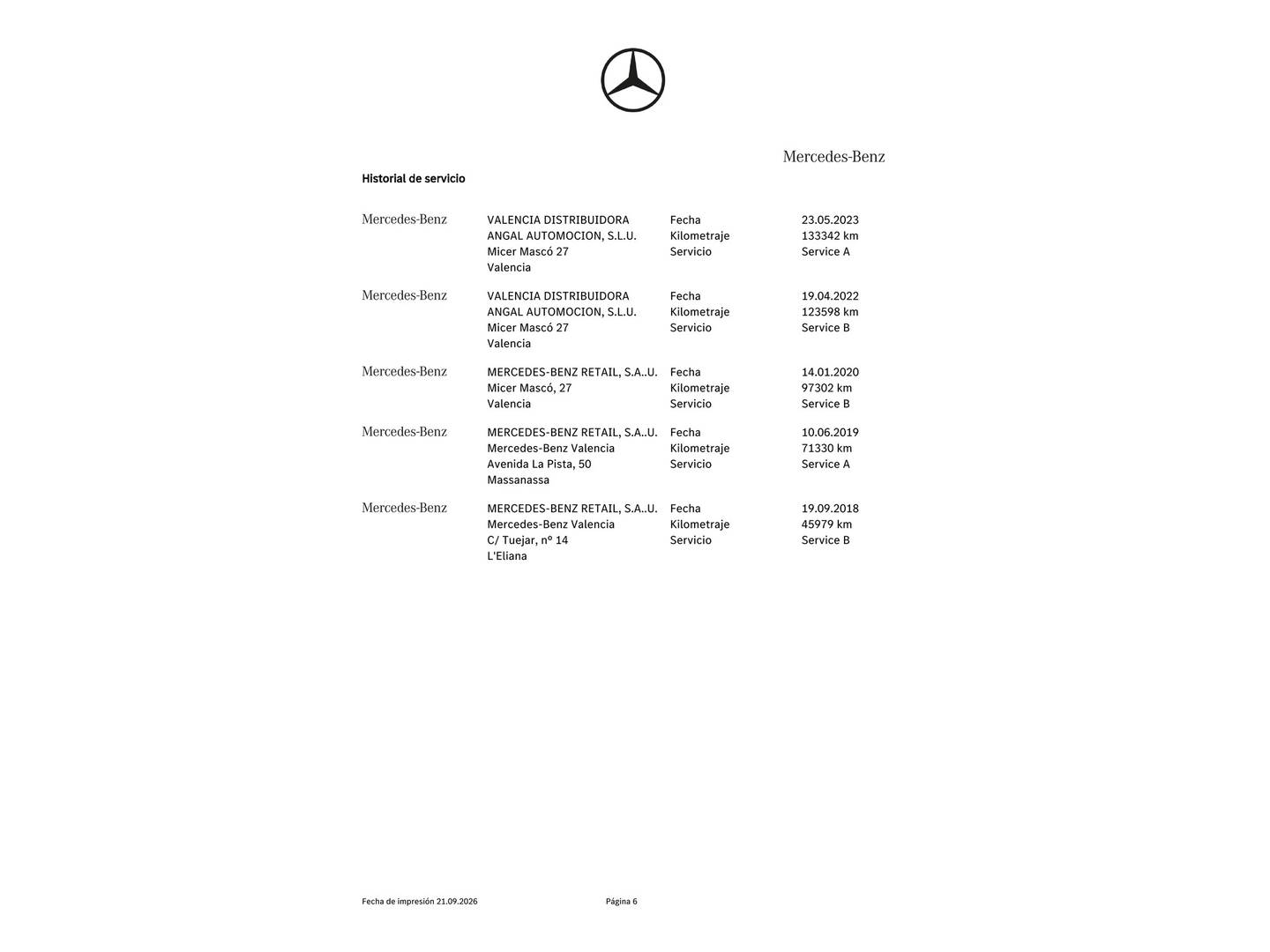 Foto del mantenimiento del Mercedes Clase A Mercedes Clase A 200 d (136 CV)