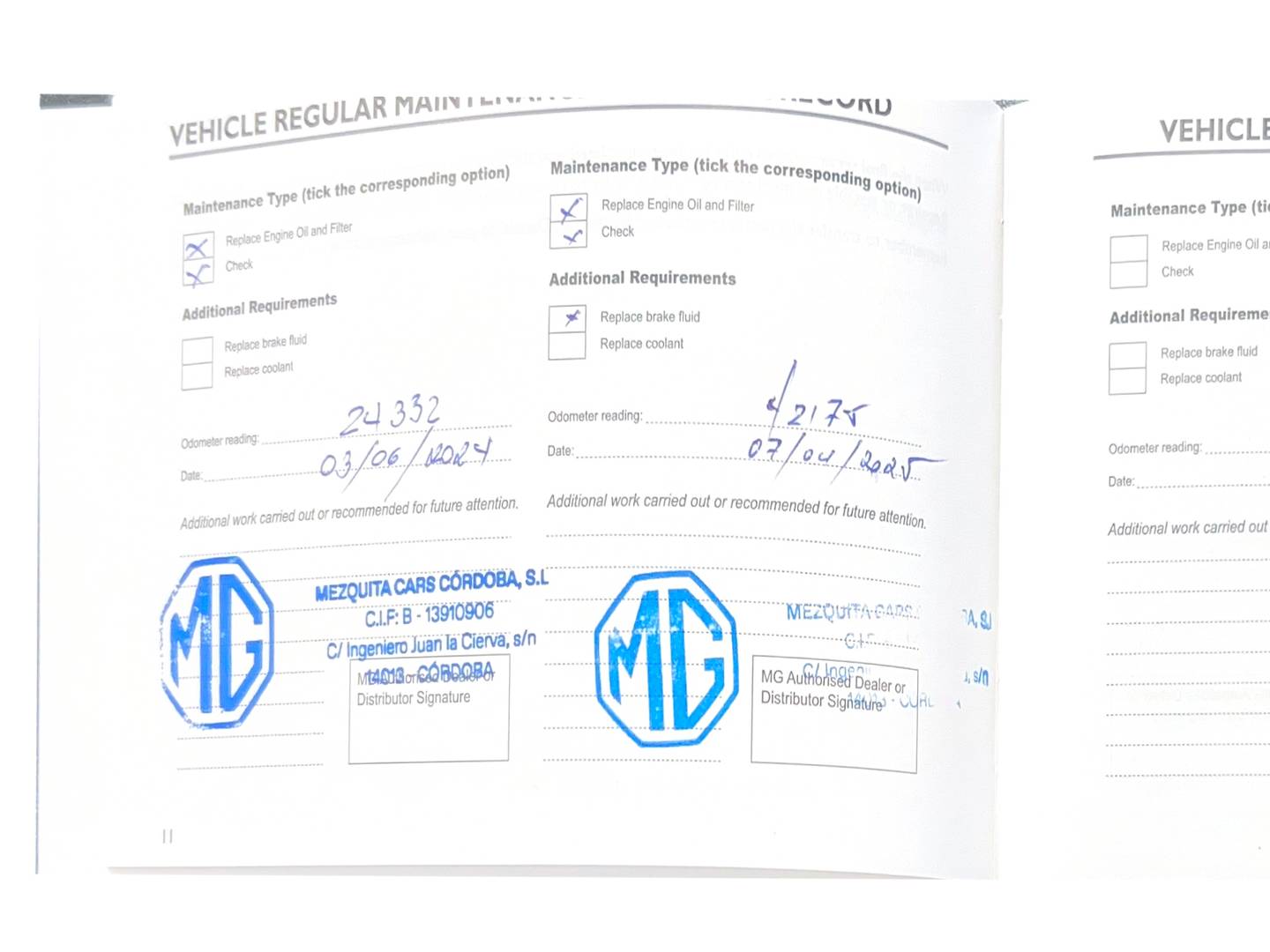 Foto del mantenimiento del MG ZS MG ZS 1.0T Luxury (111 CV)