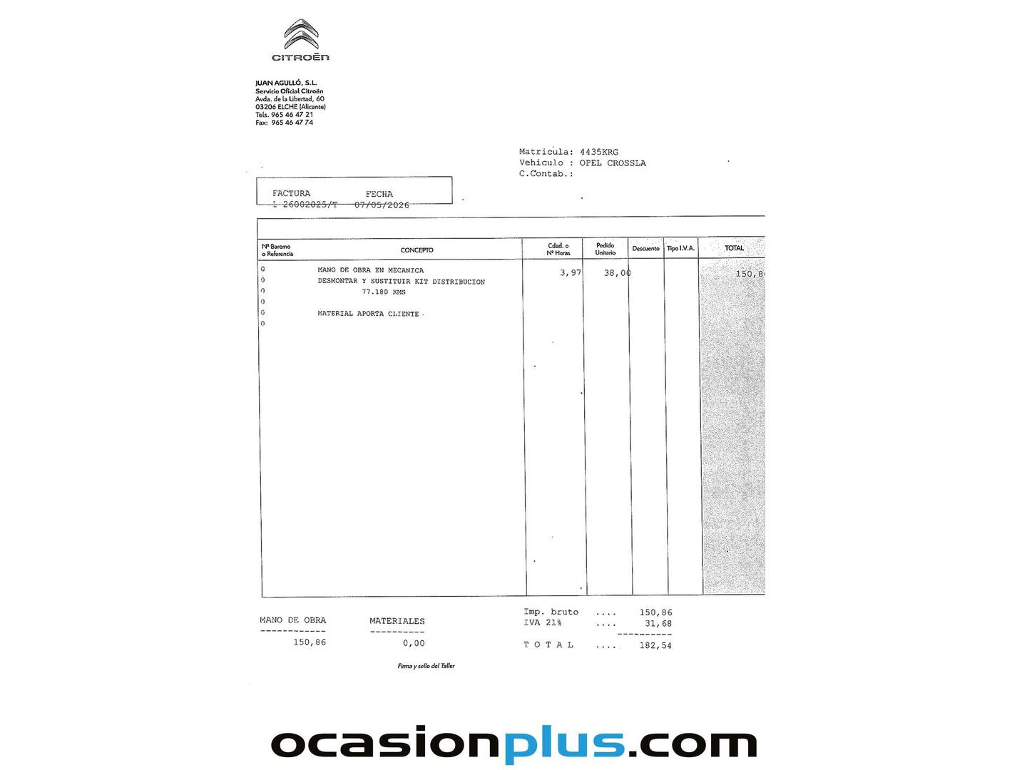 Foto del mantenimiento del Opel Crossland X Opel Crossland X 1.2 Turbo Innovation (130 CV)