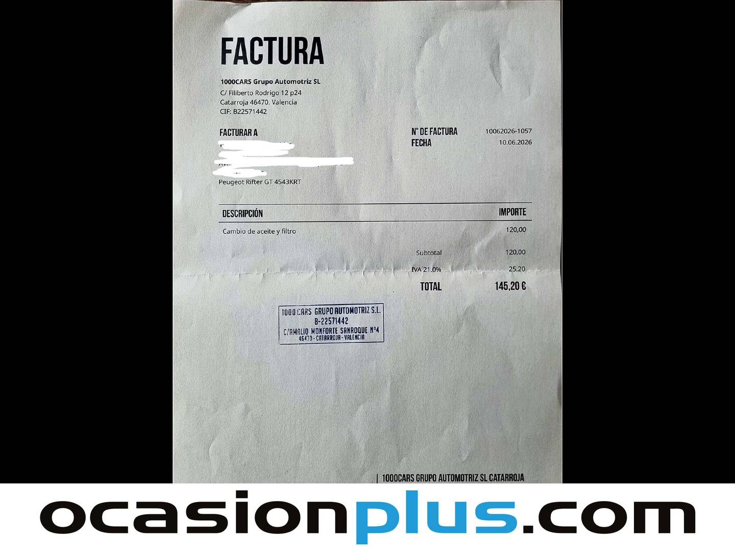 Foto del mantenimiento del Peugeot Rifter Peugeot Rifter PureTech 110 GT Line Standard (110 CV)