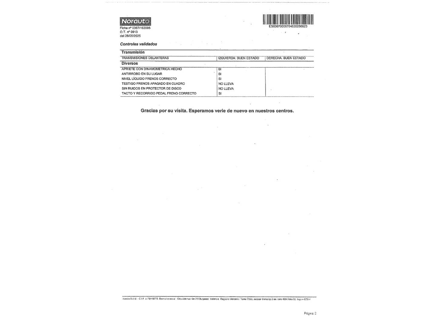 Foto del mantenimiento del Dacia Duster Dacia Duster Comfort 1.6 4X2 (115 CV)