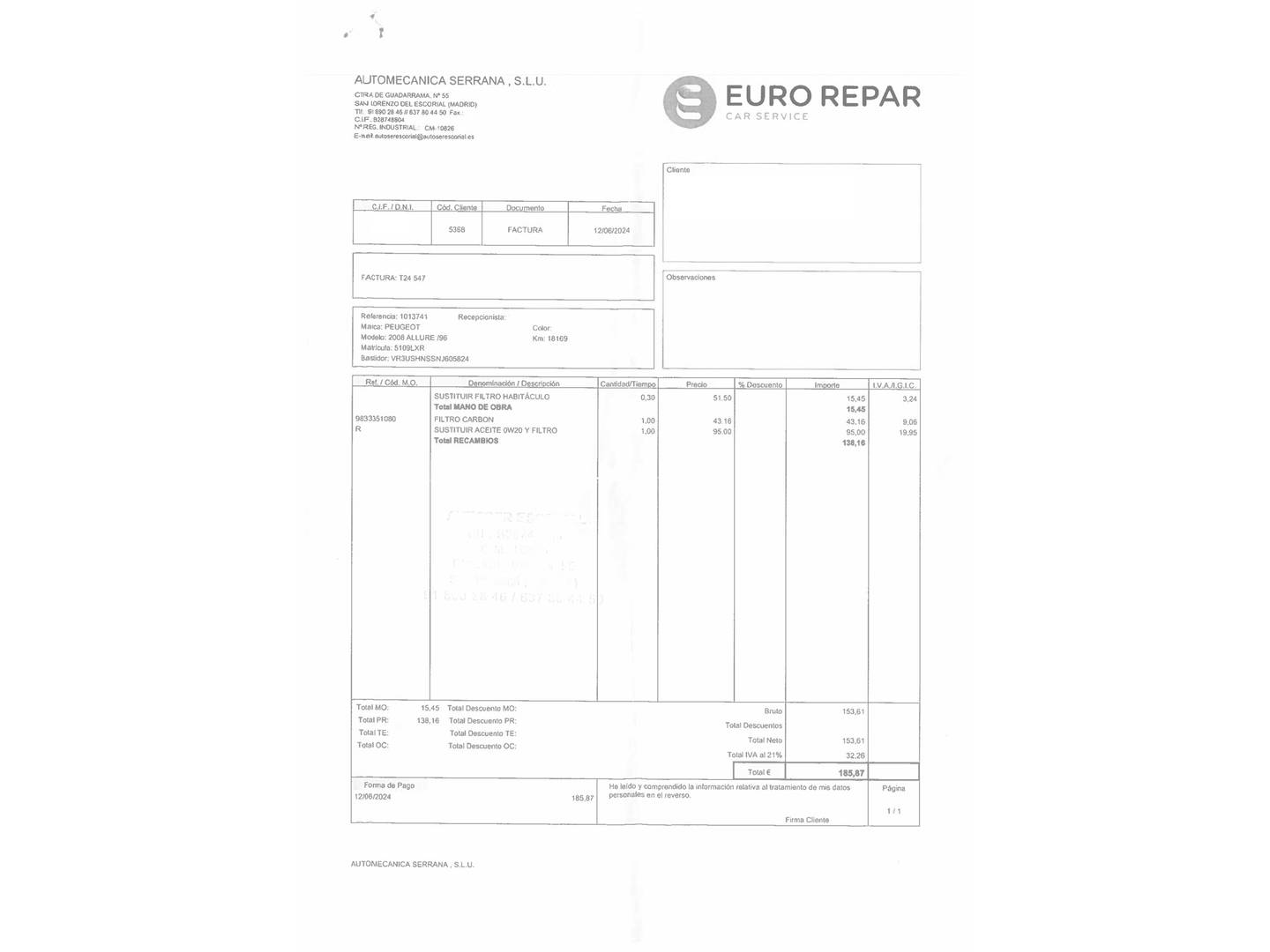 Foto del mantenimiento del Peugeot 2008 Peugeot 2008 PureTech 130 S&S Allure EAT8 (130 CV)