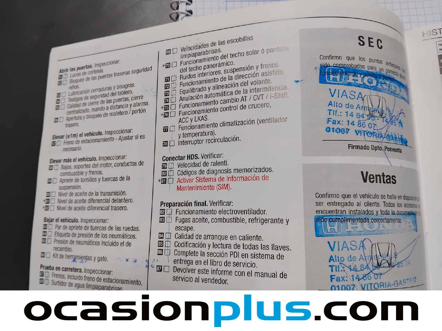 Foto del mantenimiento del Honda Civic Honda Civic 1.5 VTEC Turbo Sport Plus (182 CV)