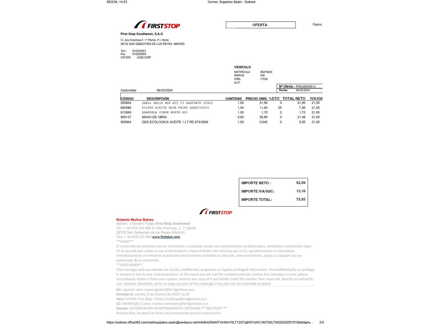 Foto del mantenimiento del KIA Ceed KIA Ceed 1.6 MHEV iMT Drive (136 CV)