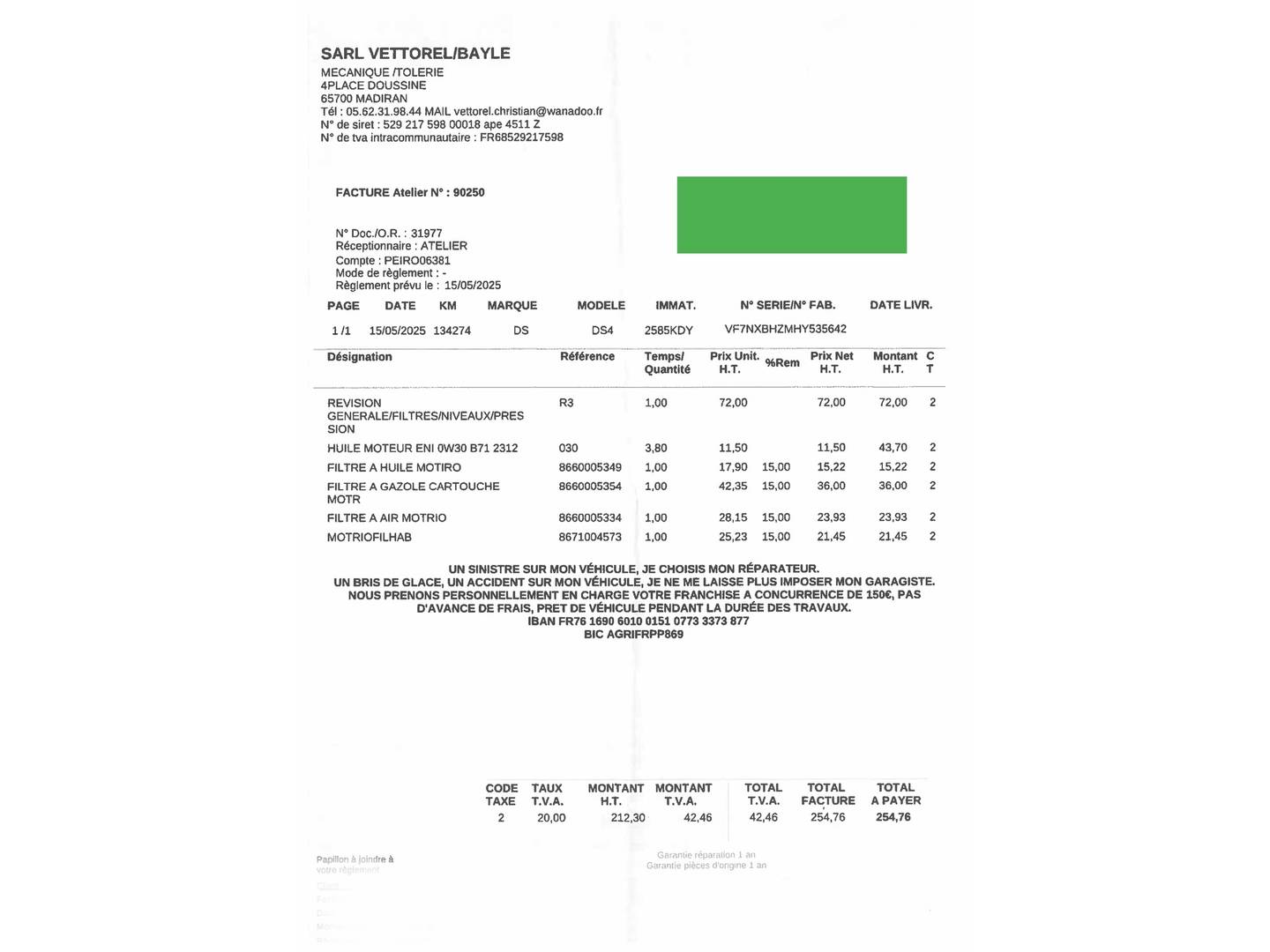 Foto del mantenimiento del DS DS 4 DS DS4 1.6 BlueHDi S&S Style (120 CV)