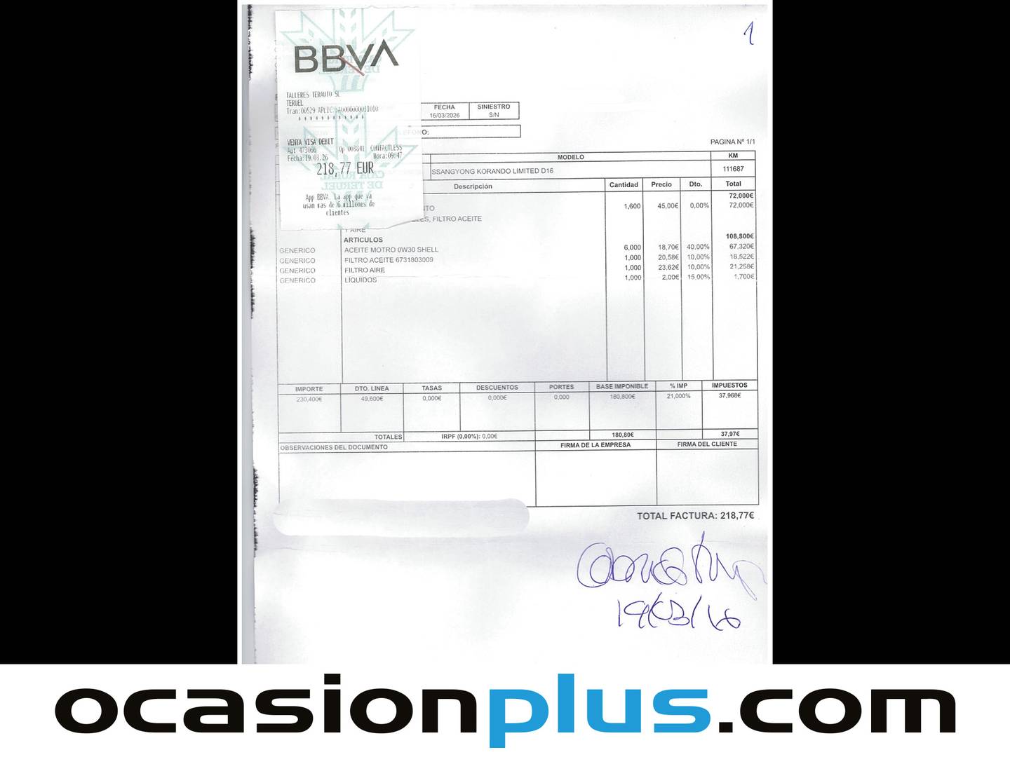 Foto del mantenimiento del SsangYong Korando SsangYong Korando D16T Limited 4x4 Auto (136 CV)