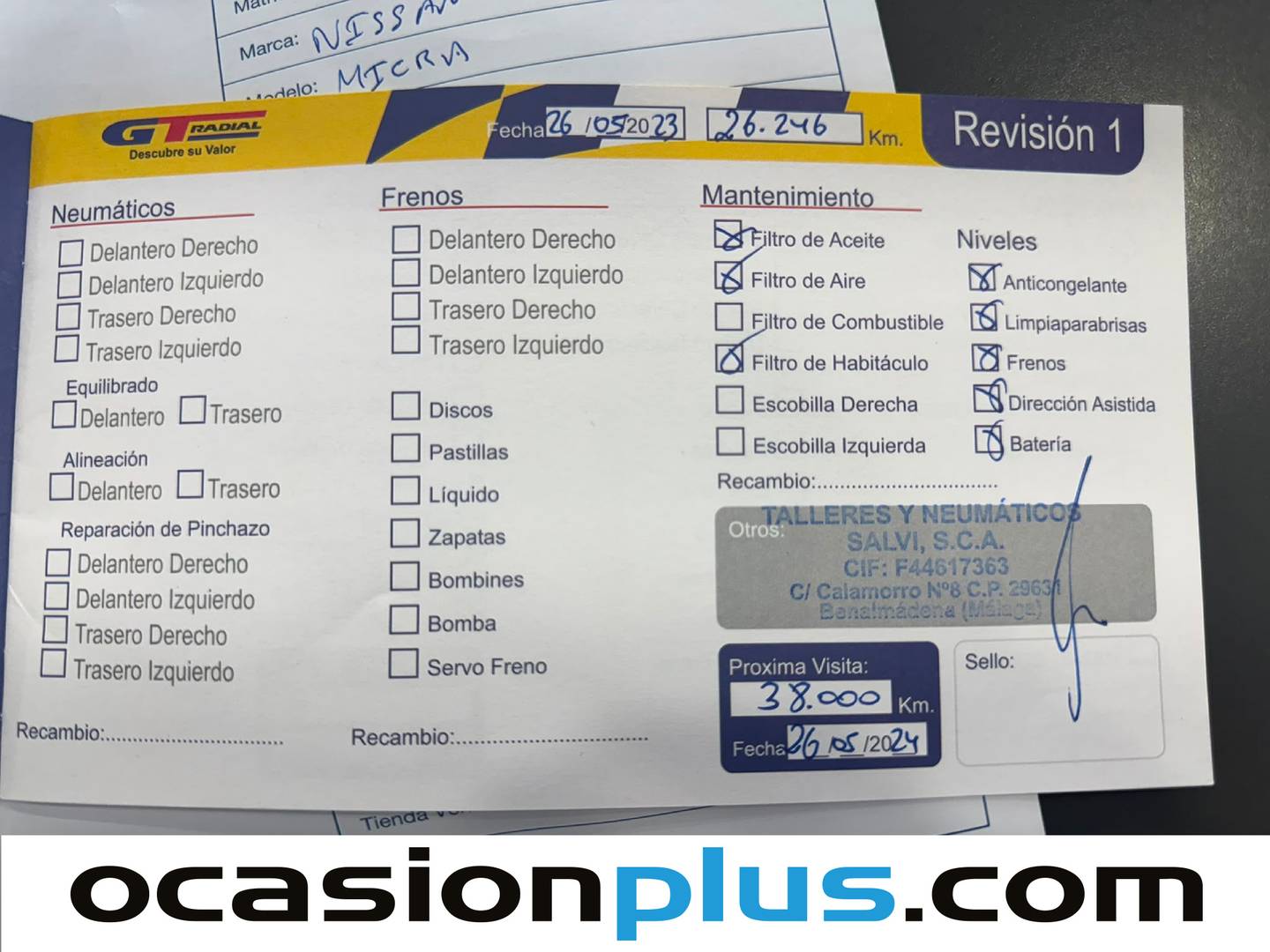 Foto del mantenimiento del Nissan Micra Nissan Micra IG-T N-Connecta CVT (100 CV)
