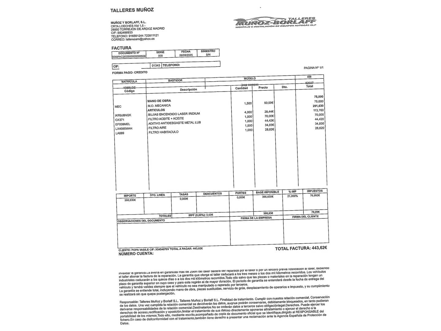 Foto del mantenimiento del Jeep Compass Jeep Compass 1.4 Multiair Longitude 4x2 (140 CV)