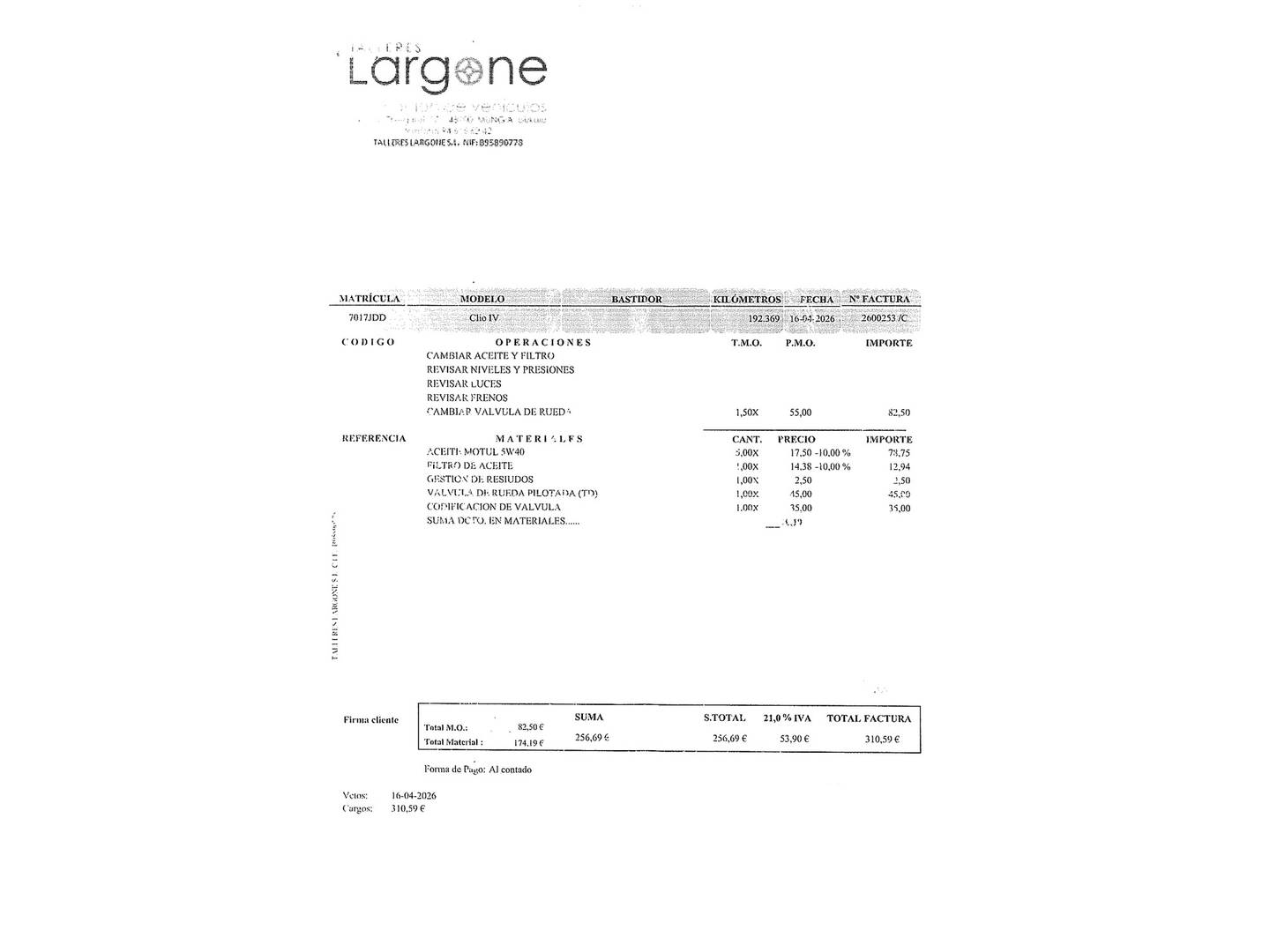 Foto del mantenimiento del Renault Clio Renault Clio Business dCi (75 CV)