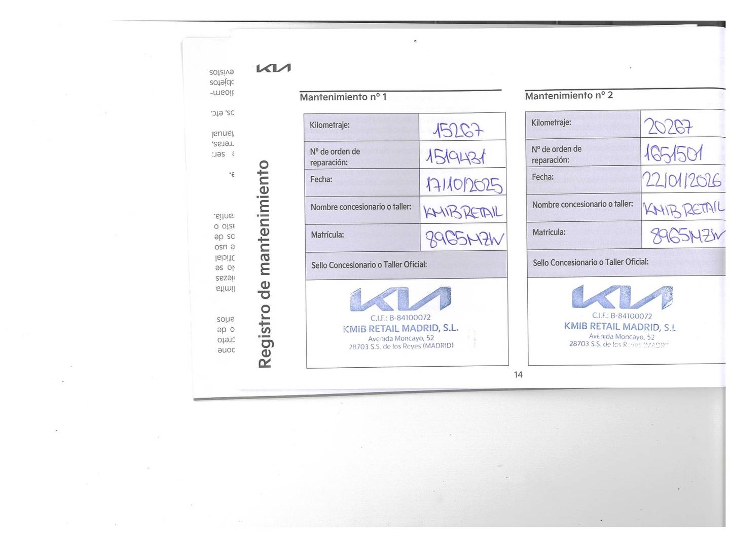 Foto del mantenimiento del KIA Ceed KIA Ceed 1.0 T-GDI Drive (100 CV)