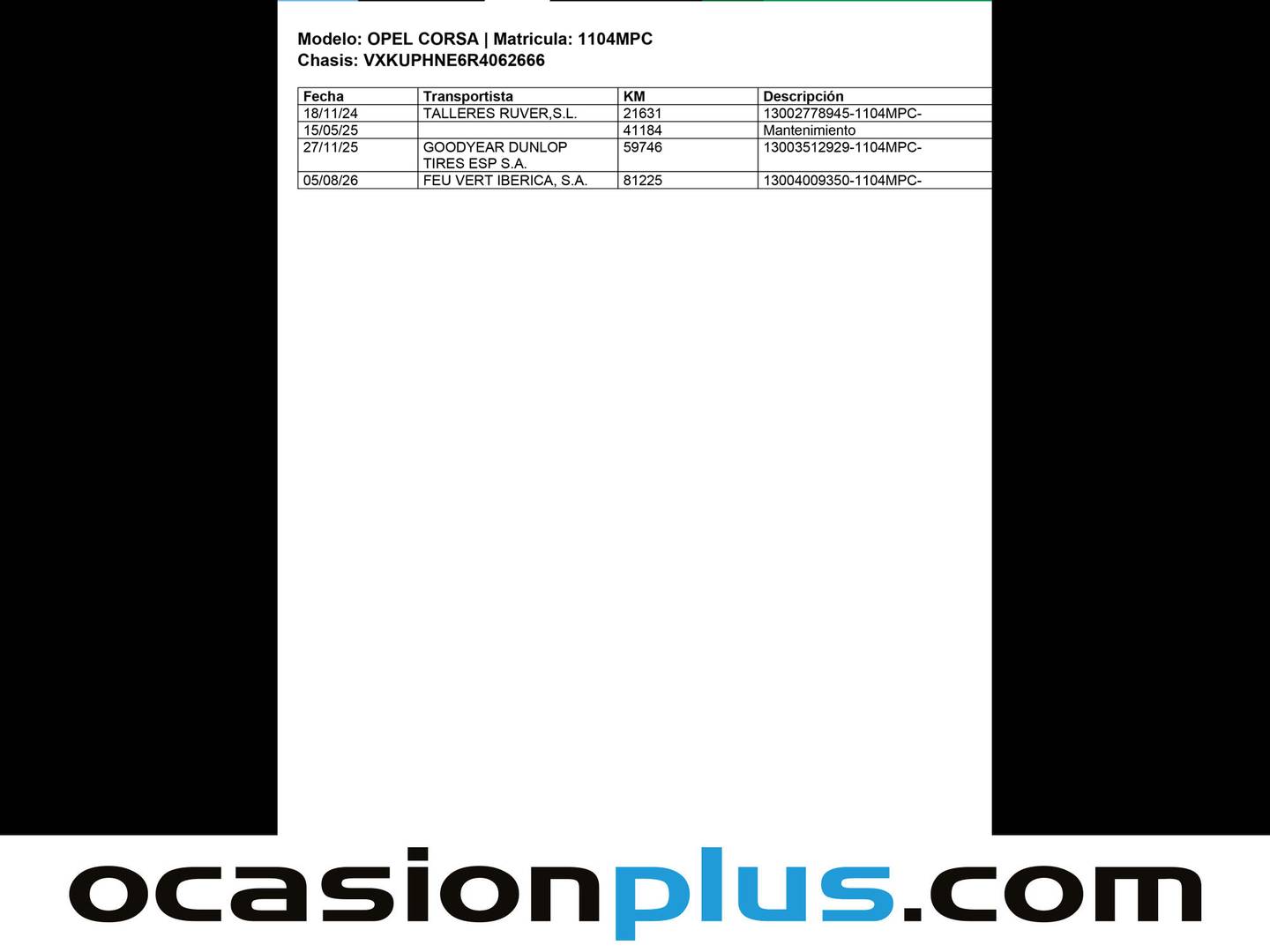 Foto del mantenimiento del Opel Corsa Opel Corsa 1.2 T XHL GS (100 CV)