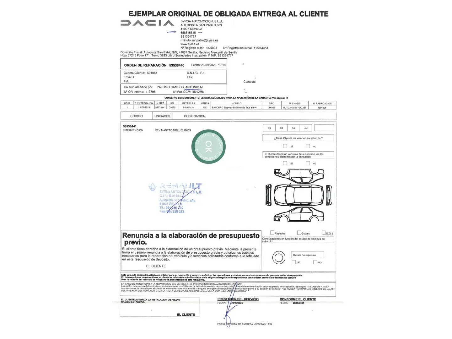 Foto Dacia Sandero Dacia Sandero Extreme Go TCe 81 kW (110 CV)