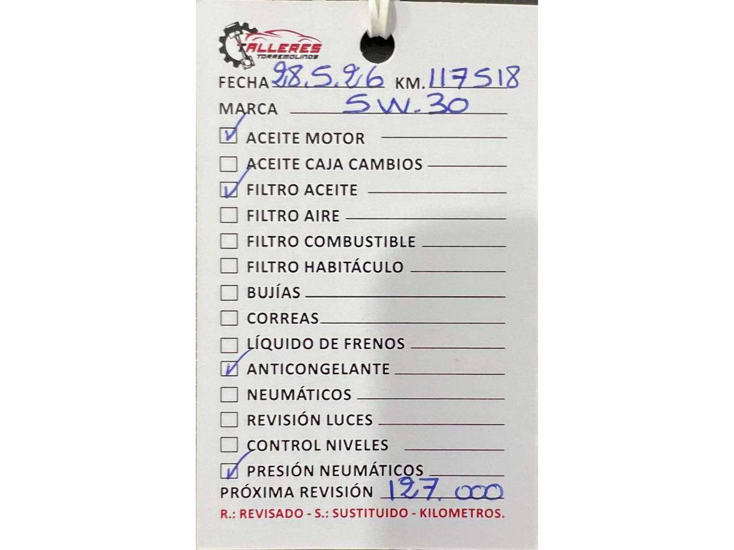 Foto del mantenimiento del Opel Corsa Opel Corsa 1.4 Selective (100 CV)