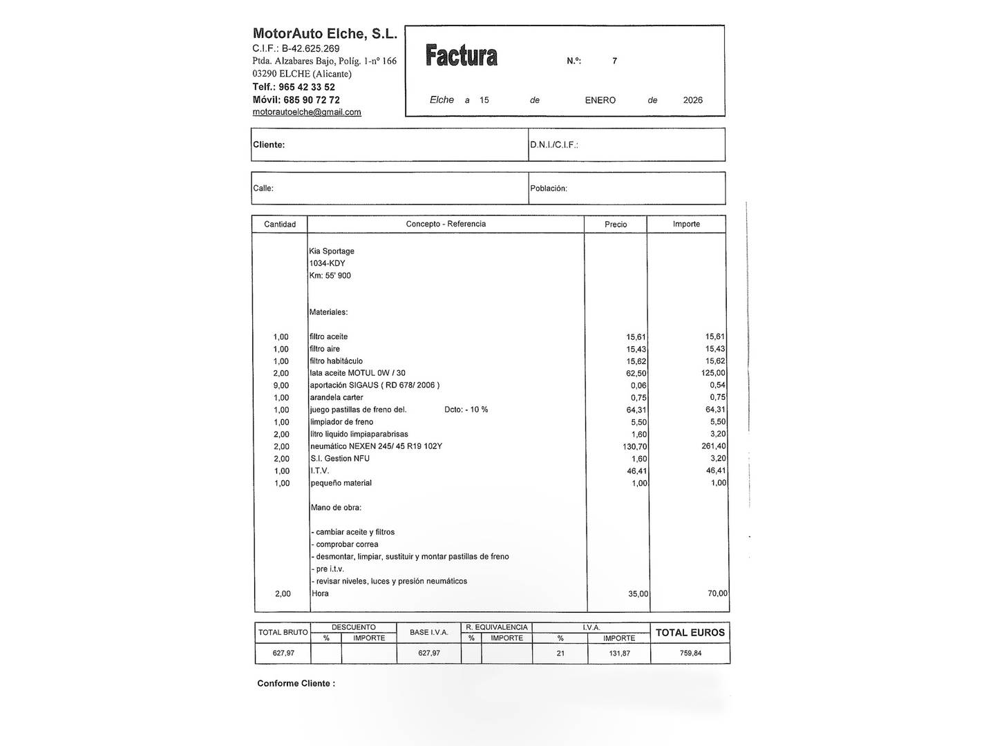 Foto del mantenimiento del KIA Sportage KIA Sportage 2.0 CRDi VGT GT Line 4x4 Auto (185 CV)