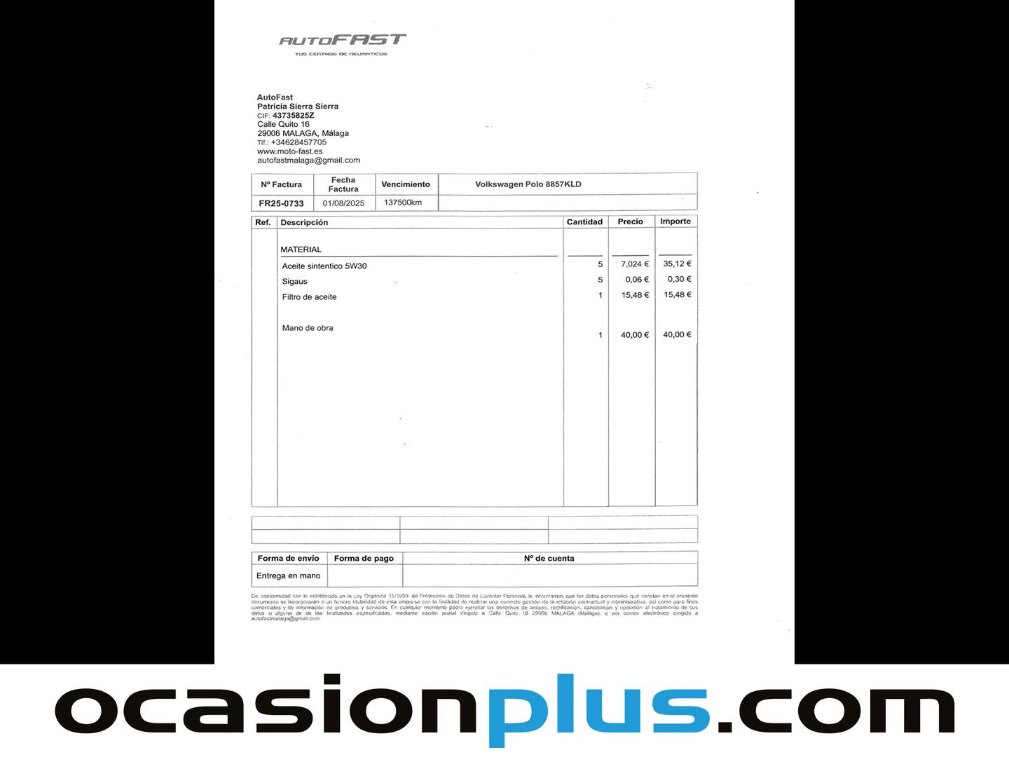 Foto del mantenimiento del Volkswagen Polo Volkswagen Polo Advance 1.0 TSI (95 CV)